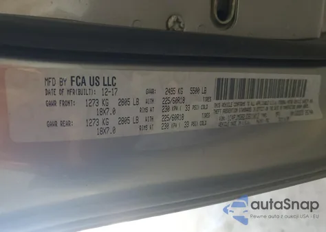 2018 Jeep Cherokee Limited z USA, uszkodzony, nr VIN 1C4PJMDB2JD611012